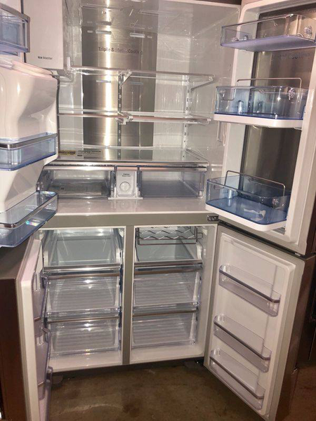 Samsung Show case 4 door refrigerator in stainless steel - New 4 Less Appliances