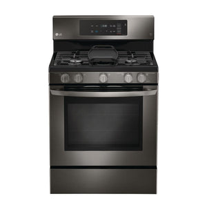 LG Black Stainless Gas Stove - New 4 Less Appliances