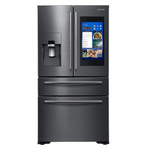 SAMSUNG FRENCH 4 DOOR FAMILY HUB REFRIGERATOR IN BLACK STAINLESS - New 4 Less Appliances