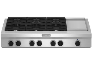 Kitchen-aid 48" Gas cooktop with griddle - New 4 Less Appliances