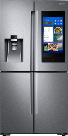 Samsung Counter Depth Family hub 4 flex door refrigerator In stainless steel - New 4 Less Appliances