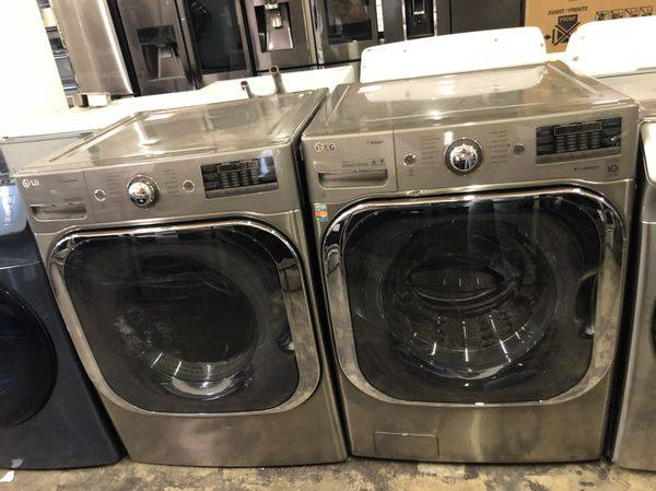 LG LARGE CAPACITY WASHER AND DRYER SET in Graphite Steel - New 4 Less Appliances