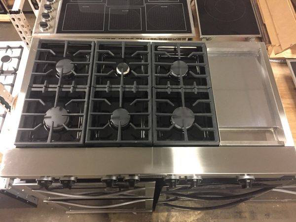 Kitchen-aid 48" Gas cooktop with griddle - New 4 Less Appliances