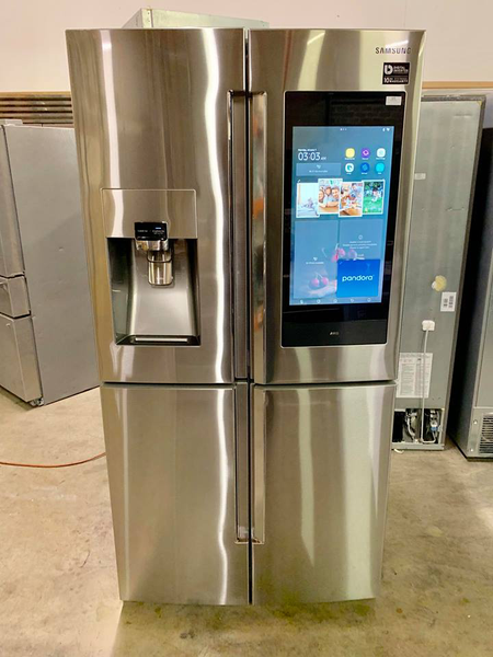 Samsung Counter Depth Family hub 4 flex door refrigerator In stainless steel - New 4 Less Appliances