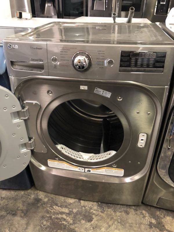 LG LARGE CAPACITY WASHER AND DRYER SET in Graphite Steel New 4 Less Appliances